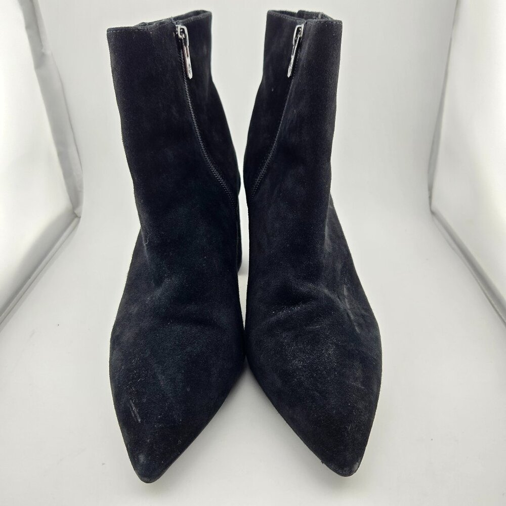 Antonio Melani Black Suede Pointed Toe Ankle Boots Women’s Size 9.5